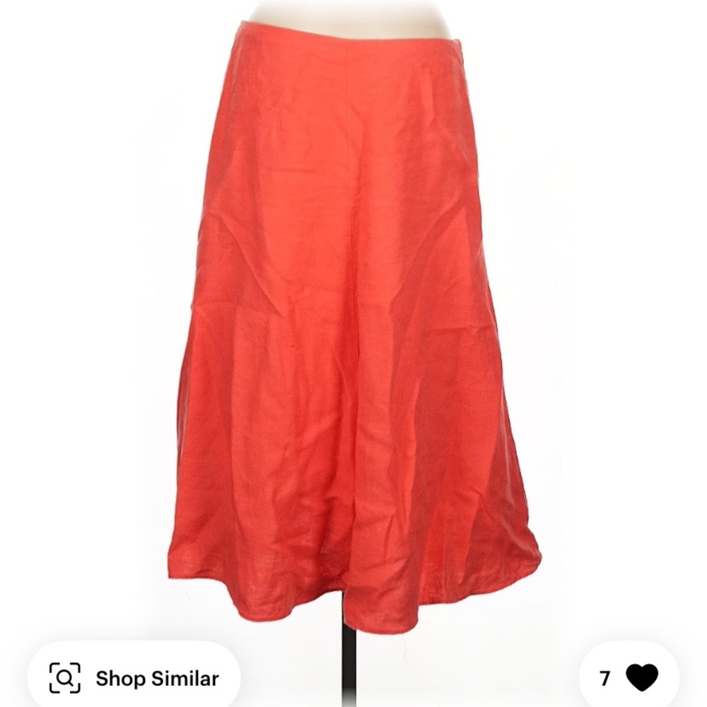 Banana Republic 100% Linen Coral Swing Skirt